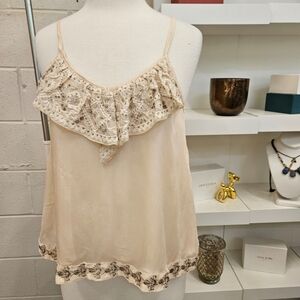 Tank With Beaded Flutter Detail